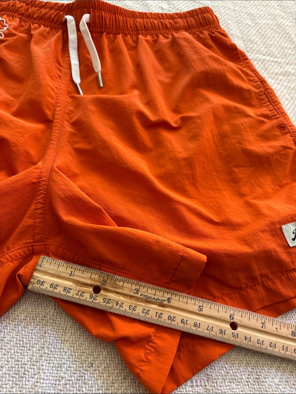 Bather Orange Swim Shorts Hawaiian Floral Embroidery Size Large - Picture 13 of 17